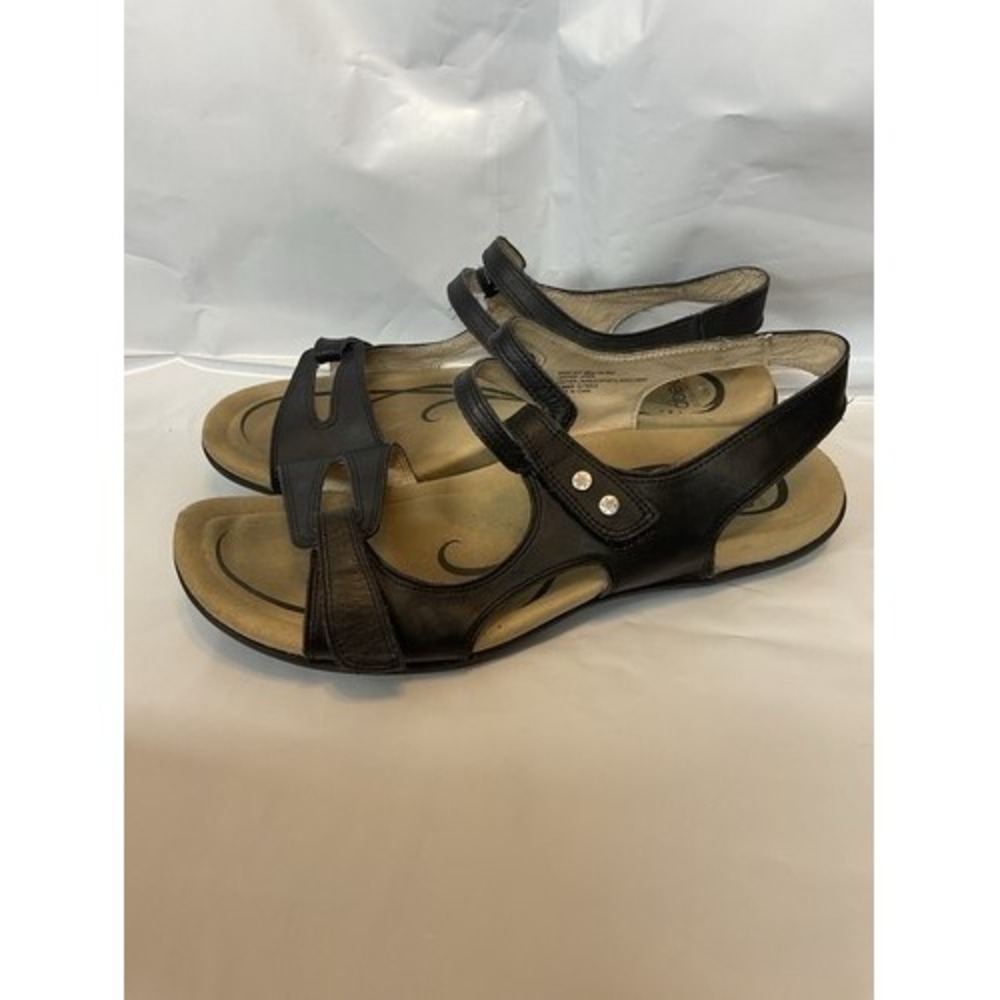 Abeo Bio System Black Strappy Comfort Walking Sandals Women 12 China Leather